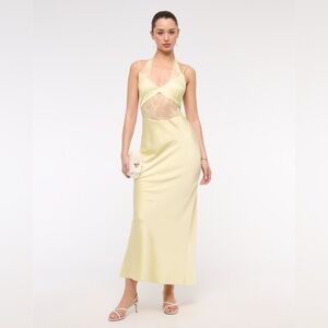 💛 NWT Women’s Abercrombie & Fitch Julia Slip Lace Halter Maxi Dress 💛